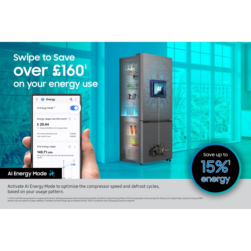 Samsung RB34C632EWW Series 7 Total No Frost Classic Fridge Freezer with SpaceMax&trade; Technology  White, 60/40, E Rated