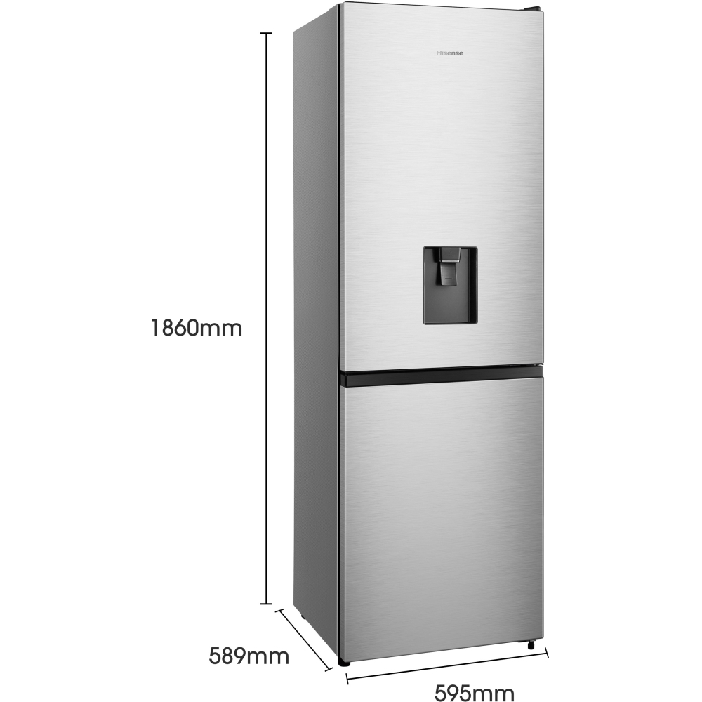 Hisense RB390N4WCE Hi3 Total No Frost Fridge Freezer, 60/40, Stainless Steel, E Rated