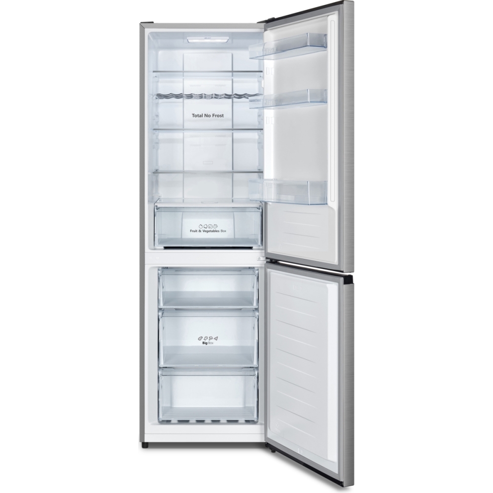 Hisense RB395N4BCE Total No Frost Fridge Freezer, 60/40, Stainless Steel, C Rated
