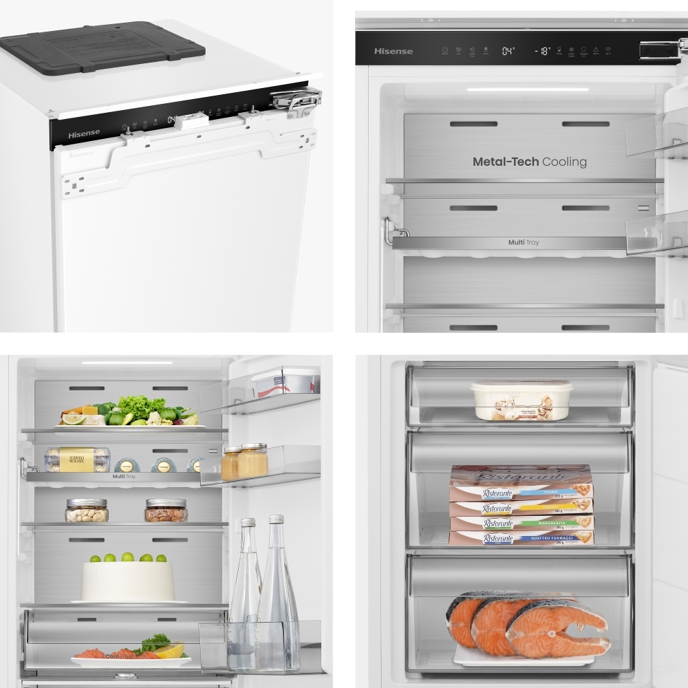 Hisense RB3B250SAWE Total No Frost Integrated Fridge Freezer, Fixed Hinge, 70/30, White, E Rated