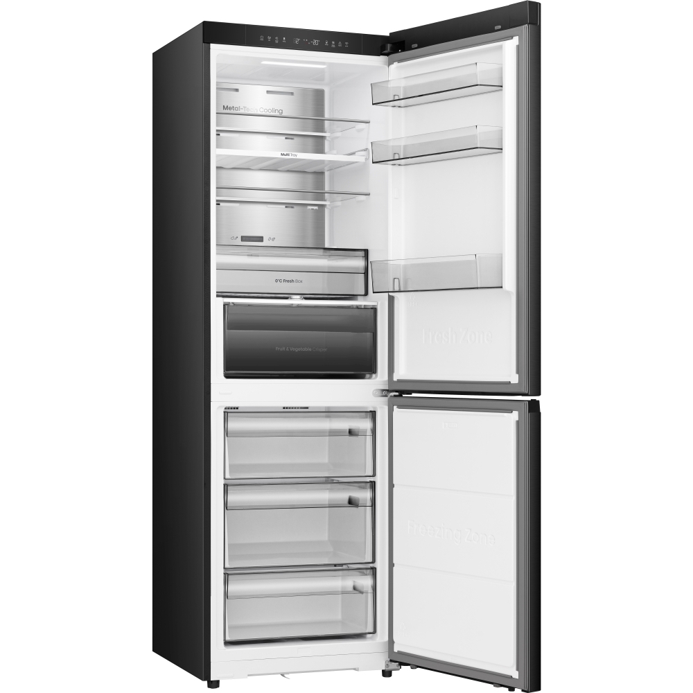 Hisense RB3K330SAFC Hi3 Total No Frost Fridge Freezer, 60/40, Black, C Rated