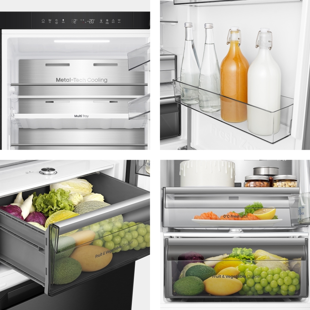 Hisense RB3K330SAFC Hi3 Total No Frost Fridge Freezer, 60/40, Black, C Rated