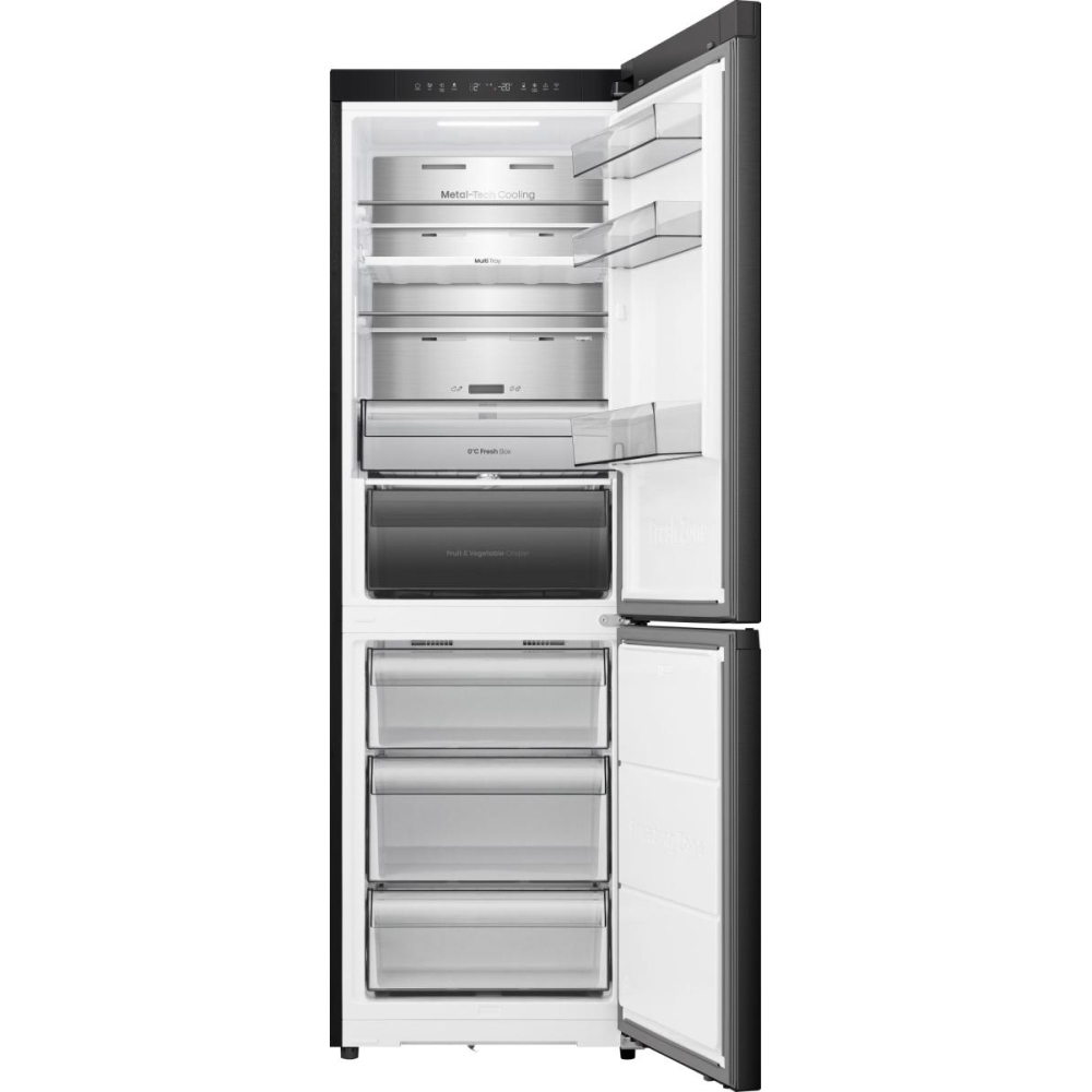 Hisense RB3K330SAFC Hi3 Total No Frost Fridge Freezer, 60/40, Black, C Rated