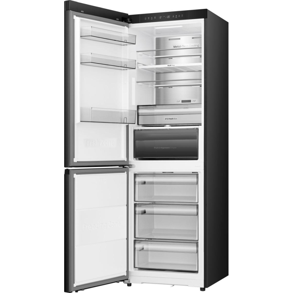 Hisense RB3K330SAFC Hi3 Total No Frost Fridge Freezer, 60/40, Black, C Rated