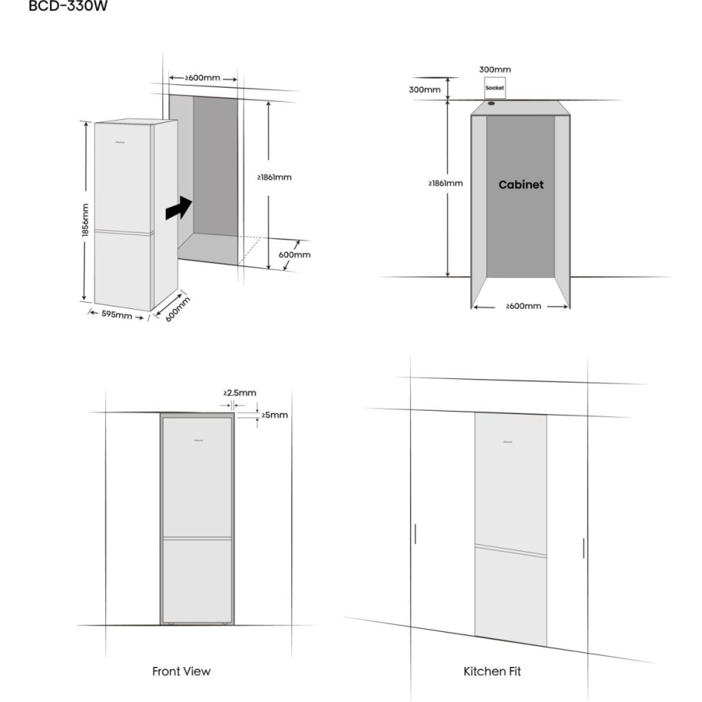 Hisense RB3K330SAIC Hi3 Fridge Freezer, C Rated