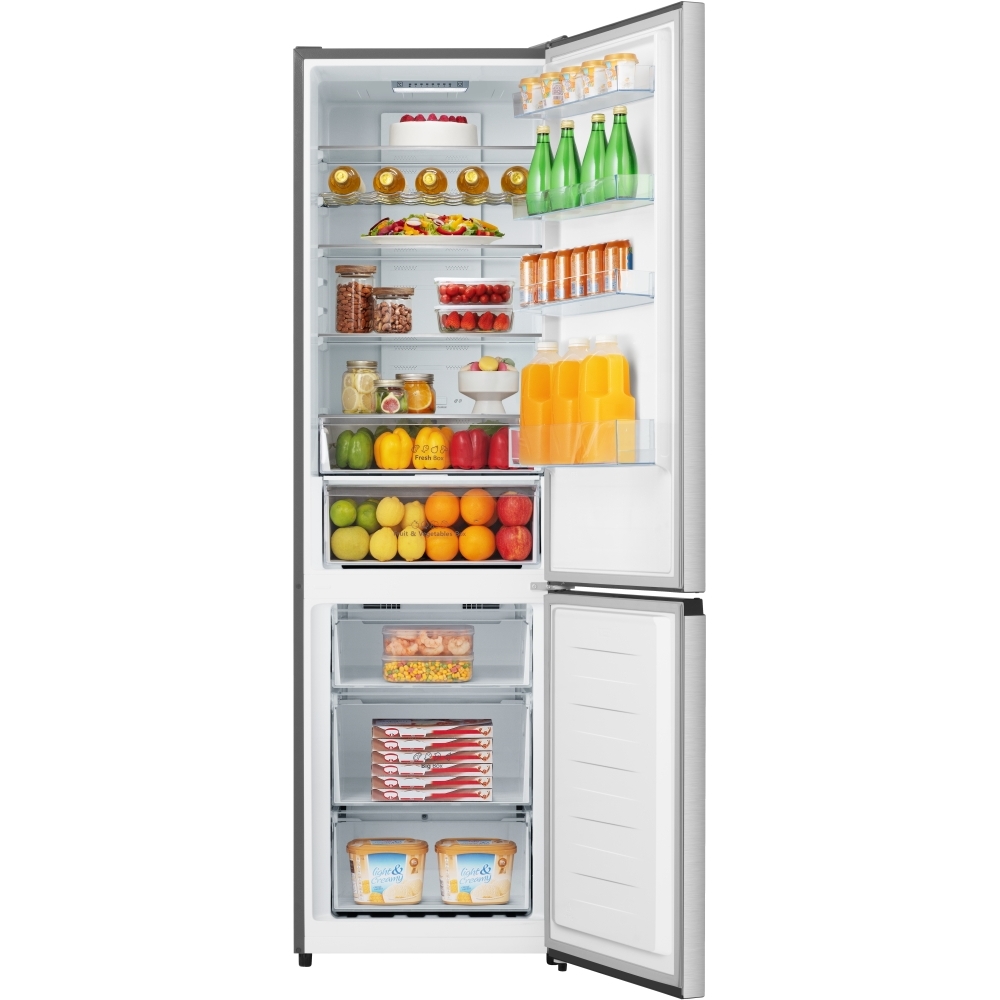 Hisense RB435N4BCE Total No Frost Fridge Freezer, 70/30, Stainless Steel, E Rated