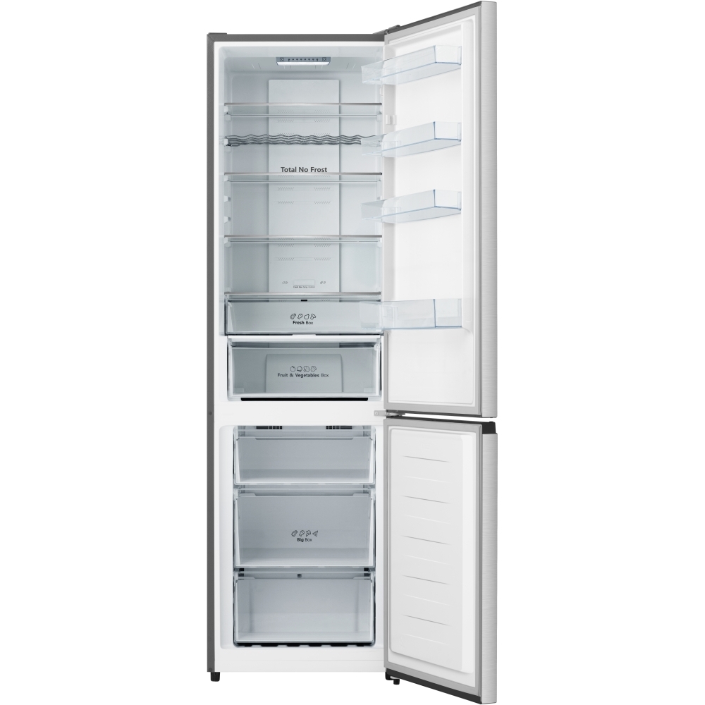 Hisense RB435N4BCE Total No Frost Fridge Freezer, 70/30, Stainless Steel, E Rated