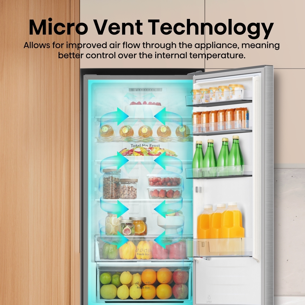 Hisense RB440N4ACA Total No Frost Fridge Freezer, 70/30, Stainless Steel, A Rated