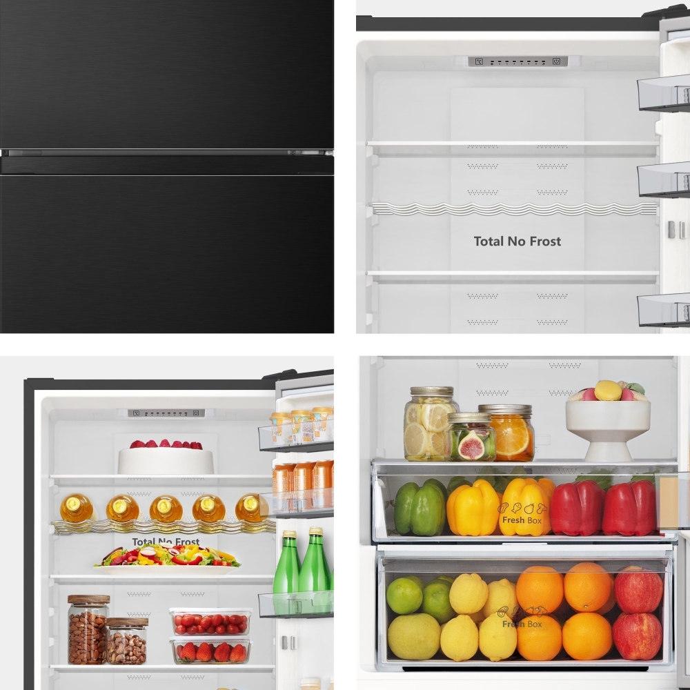 Hisense RB440N4AFA Total No Frost Fridge Freezer, 70/30, Black, A Rated
