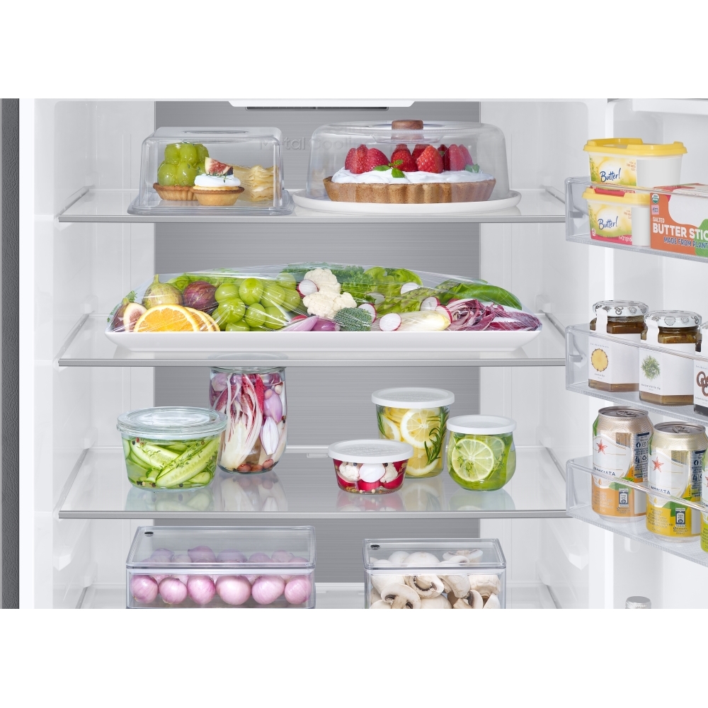 Samsung RB53DG703ES9 Series 8 SpaceMax Total No Frost Smart Combi Fridge Freezer, Refined Inox, 70/30, Silver, E Rated