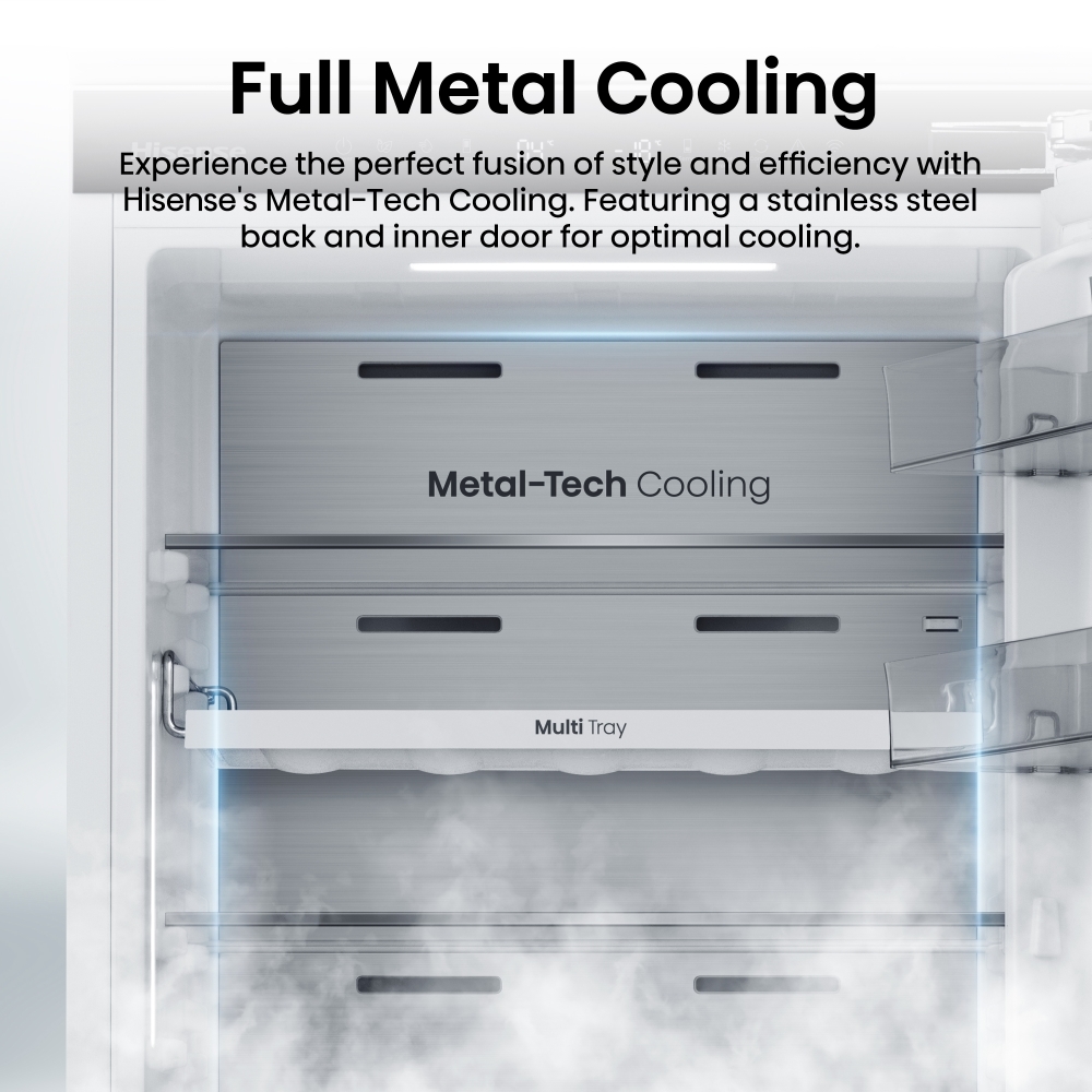 Hisense RB5B250SSWC1 Total No Frost Integrated Fridge Freezer, Sliding Hinge, 60/40, C Rated