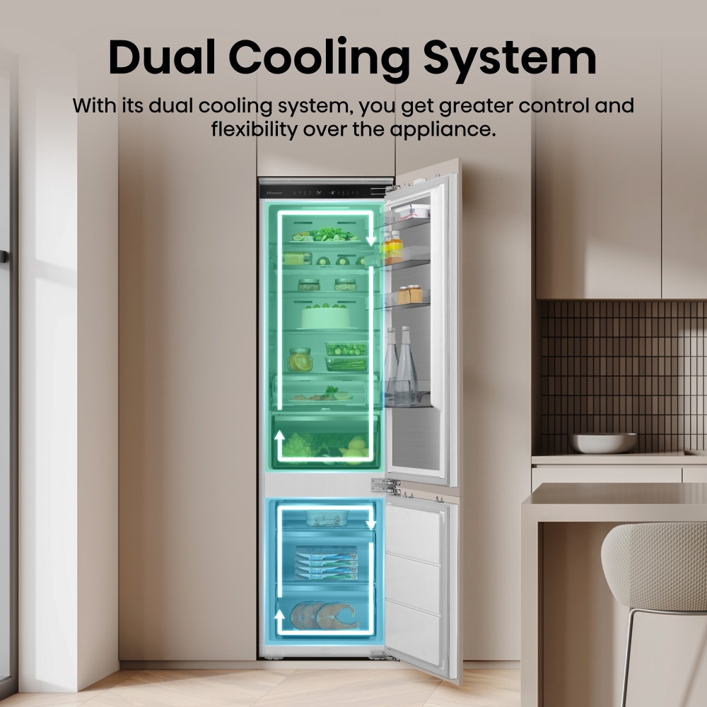 Hisense RB5B280SSWC No Frost Integrated Fridge Freezer, Fixed Hinge, 70/30, White, E Rated