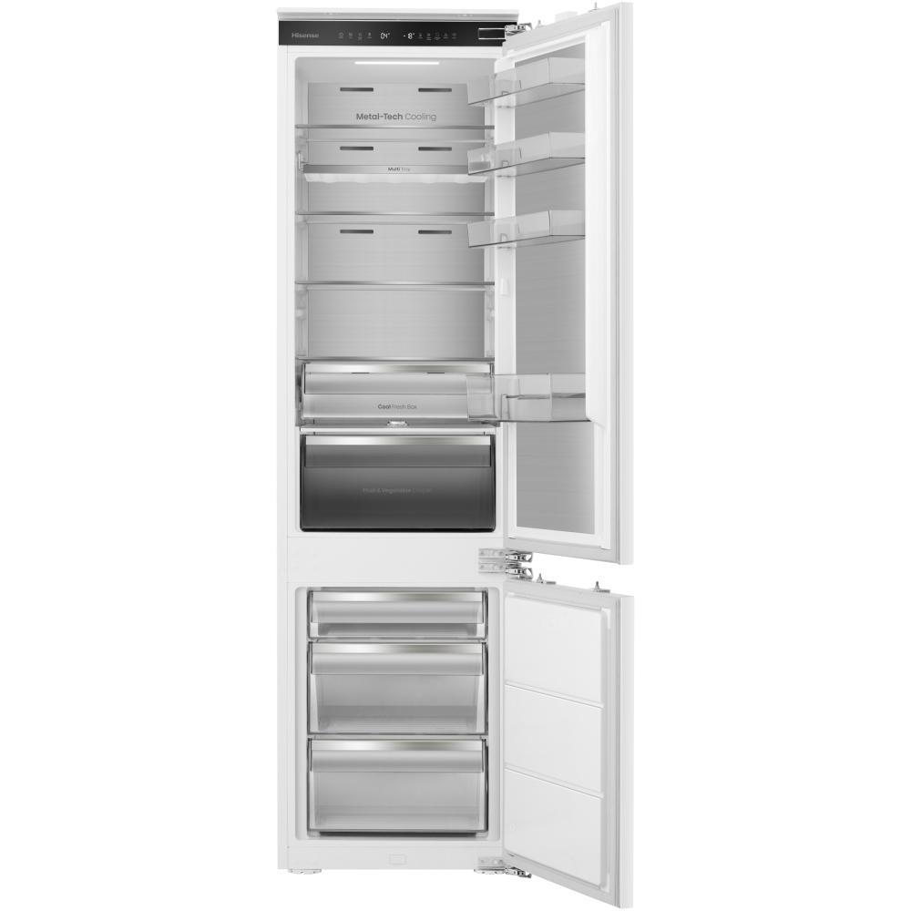 Hisense RB5B280SSWC No Frost Integrated Fridge Freezer, Fixed Hinge, 70/30, White, E Rated