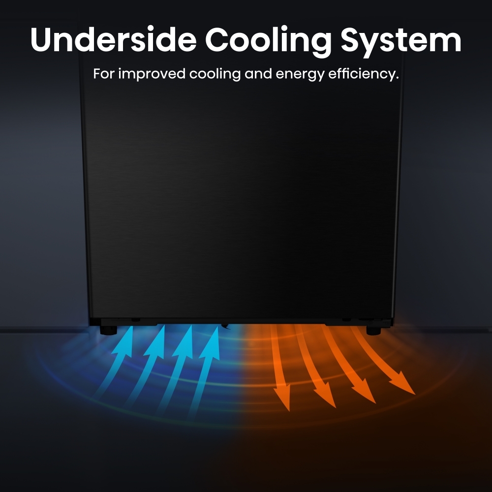 Hisense RB5K330GSFC KitchenFit Eclipse Total No Frost Wi-Fi Connected Fridge Freezer, Black Stainless, 60/40, C Rated