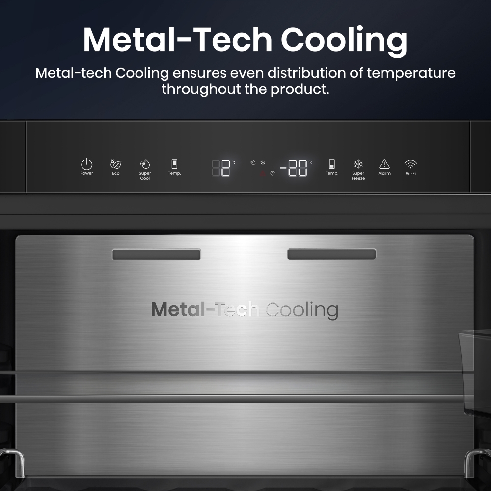 Hisense RB5K330GSFC KitchenFit Eclipse Total No Frost Wi-Fi Connected Fridge Freezer, Black Stainless, 60/40, C Rated