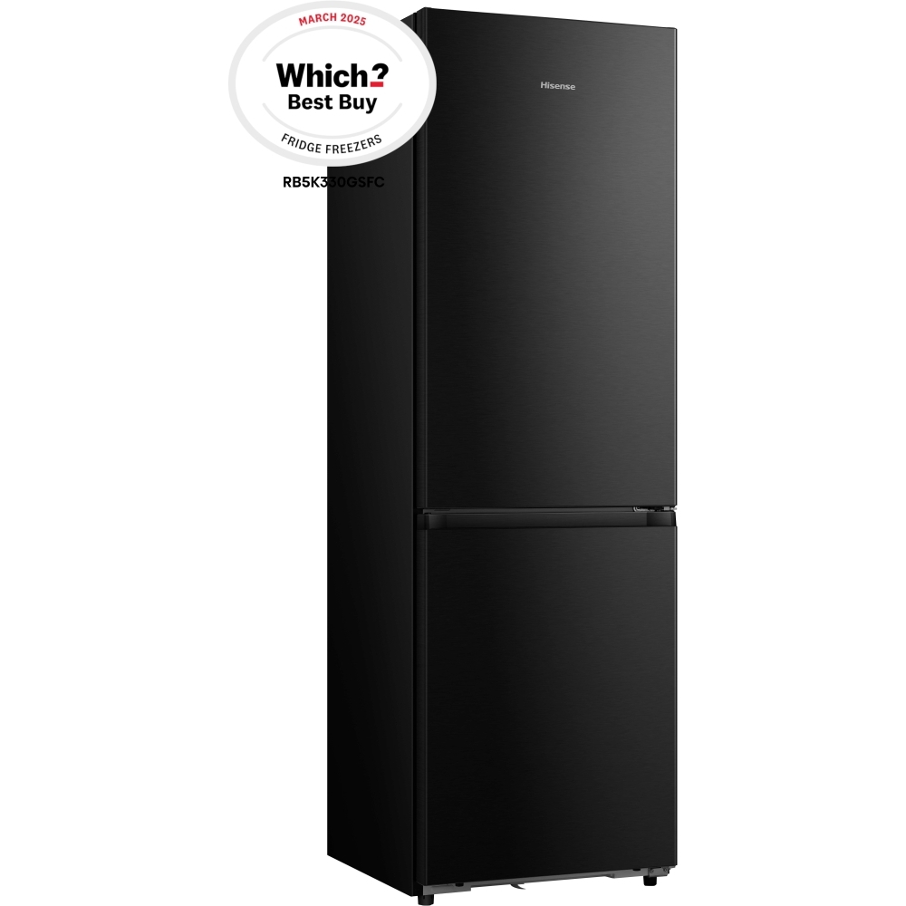 Hisense RB5K330GSFC KitchenFit Eclipse Total No Frost Wi-Fi Connected Fridge Freezer, Black Stainless, 60/40, C Rated