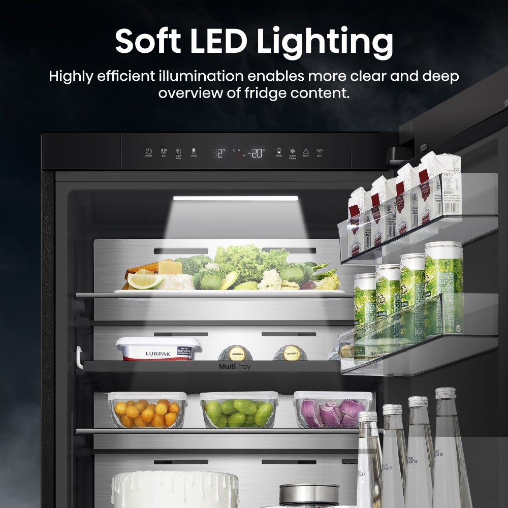 Hisense RB5K330GSFC KitchenFit Eclipse Total No Frost Wi-Fi Connected Fridge Freezer, Black Stainless, 60/40, C Rated