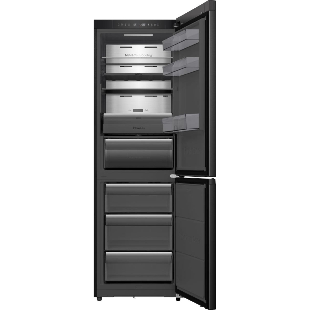 Hisense RB5K330GSFC KitchenFit Eclipse Total No Frost Wi-Fi Connected Fridge Freezer, Black Stainless, 60/40, C Rated