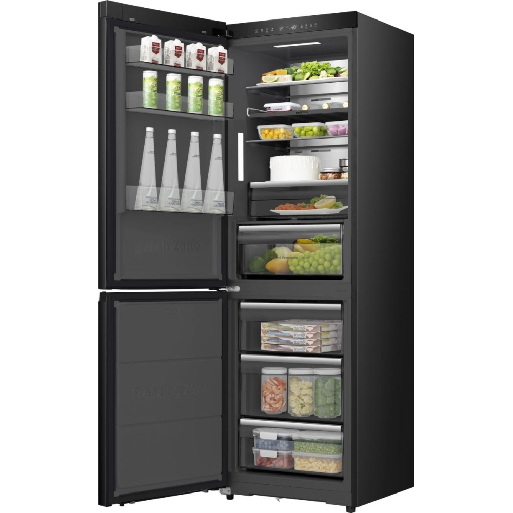 Hisense RB5K330GSFC KitchenFit Eclipse Total No Frost Wi-Fi Connected Fridge Freezer, Black Stainless, 60/40, C Rated