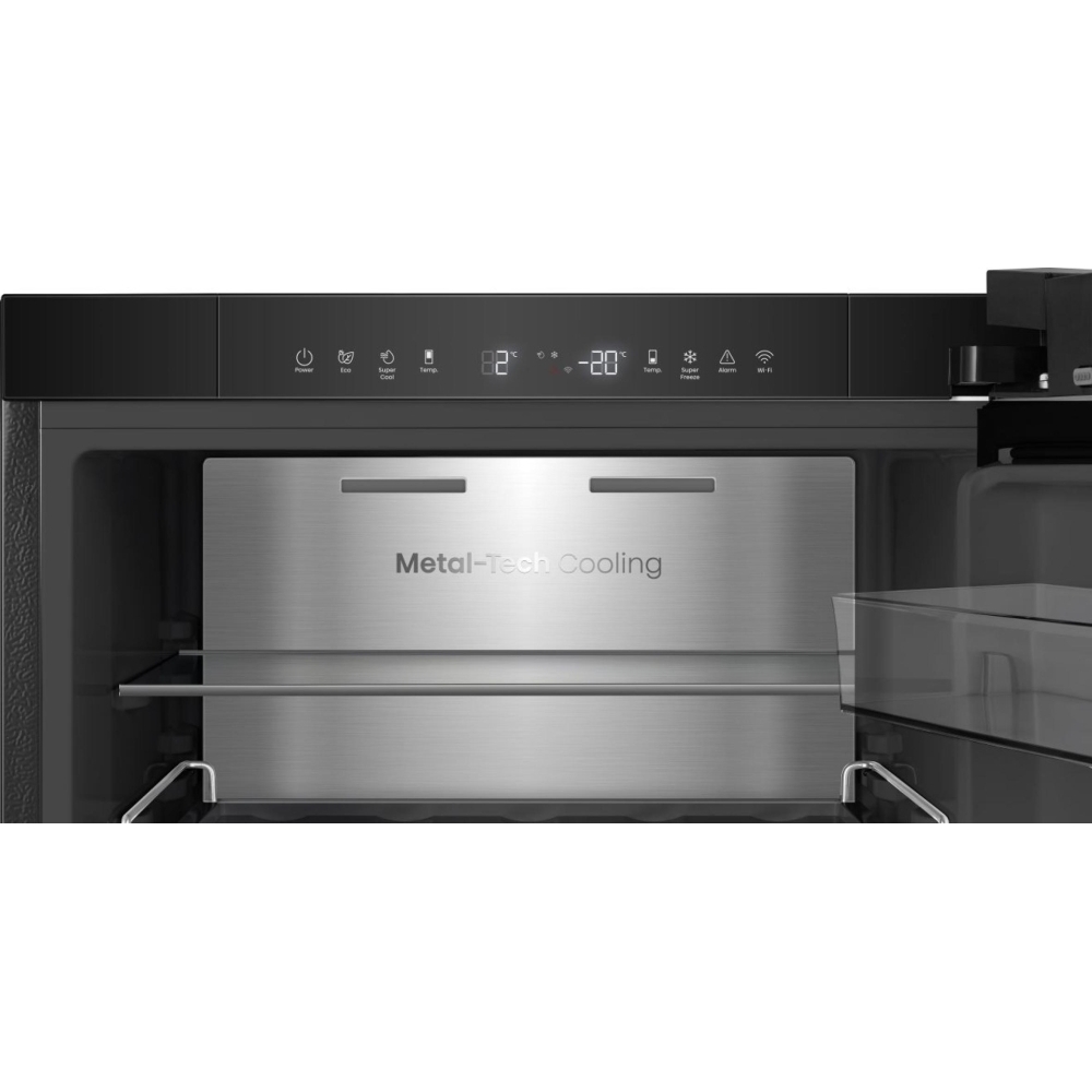 Hisense RB5K330GSFC KitchenFit Eclipse Total No Frost Wi-Fi Connected Fridge Freezer, Black Stainless, 60/40, C Rated