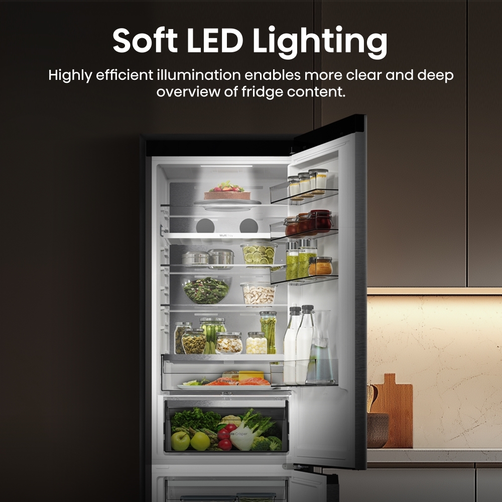 Hisense RB5P410SACCUK No Frost Fridge Freezer, 70/30, Silver, C Rated