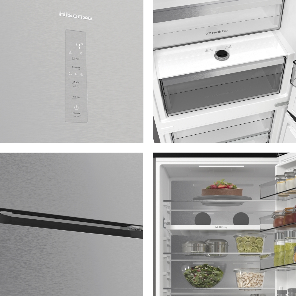 Hisense RB5P410SACCUK No Frost Fridge Freezer, 70/30, Silver, C Rated