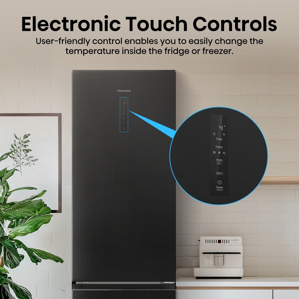 Hisense RB5P410SAFCUK Total No Frost Fridge Freezer, 70/30, Black, C Rated