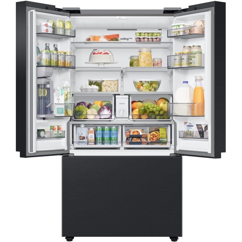 Samsung RF24BB620EB1EU Bespoke French Style Fridge Freezer with Autofill Water Pitcher - Black, E Rated,  Plumbed