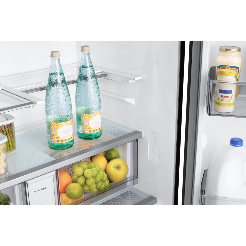 Samsung RF24BB620EB1EU Bespoke French Style Fridge Freezer with Autofill Water Pitcher - Black, E Rated,  Plumbed