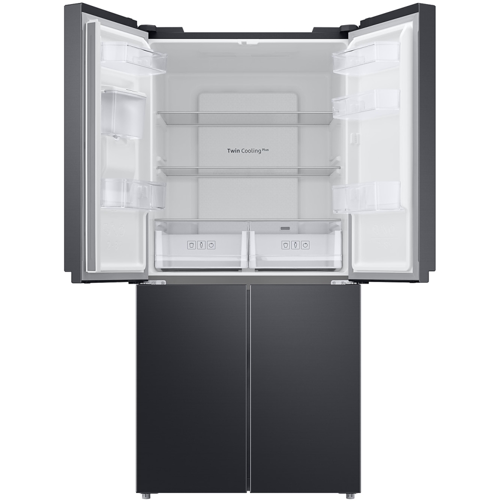 Samsung RF48A401EB4 Series 8 American Fridge Freezer, Gentle Black Matt, E Rated,  Non-Plumbed