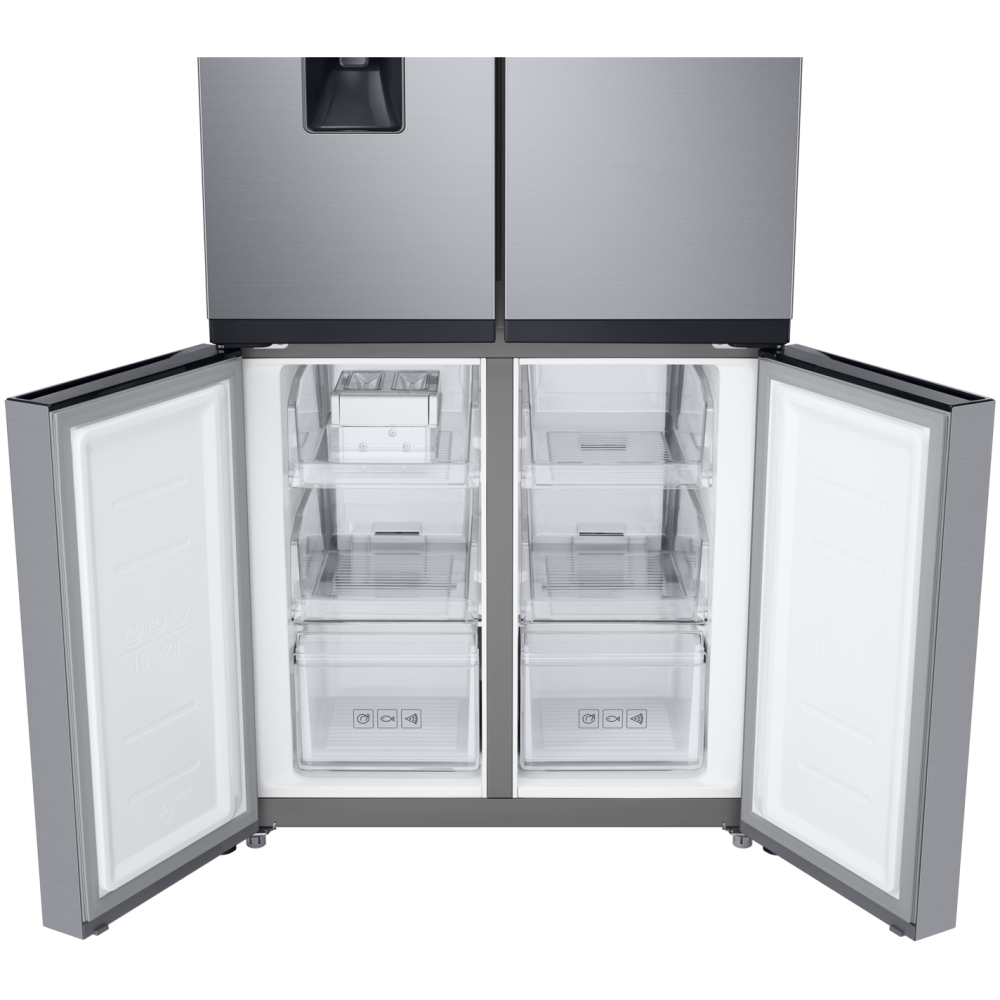 Samsung RF48A401EM9 Series 8 American Fridge Freezer, Gentle Silver Matt, E Rated,  Non-Plumbed