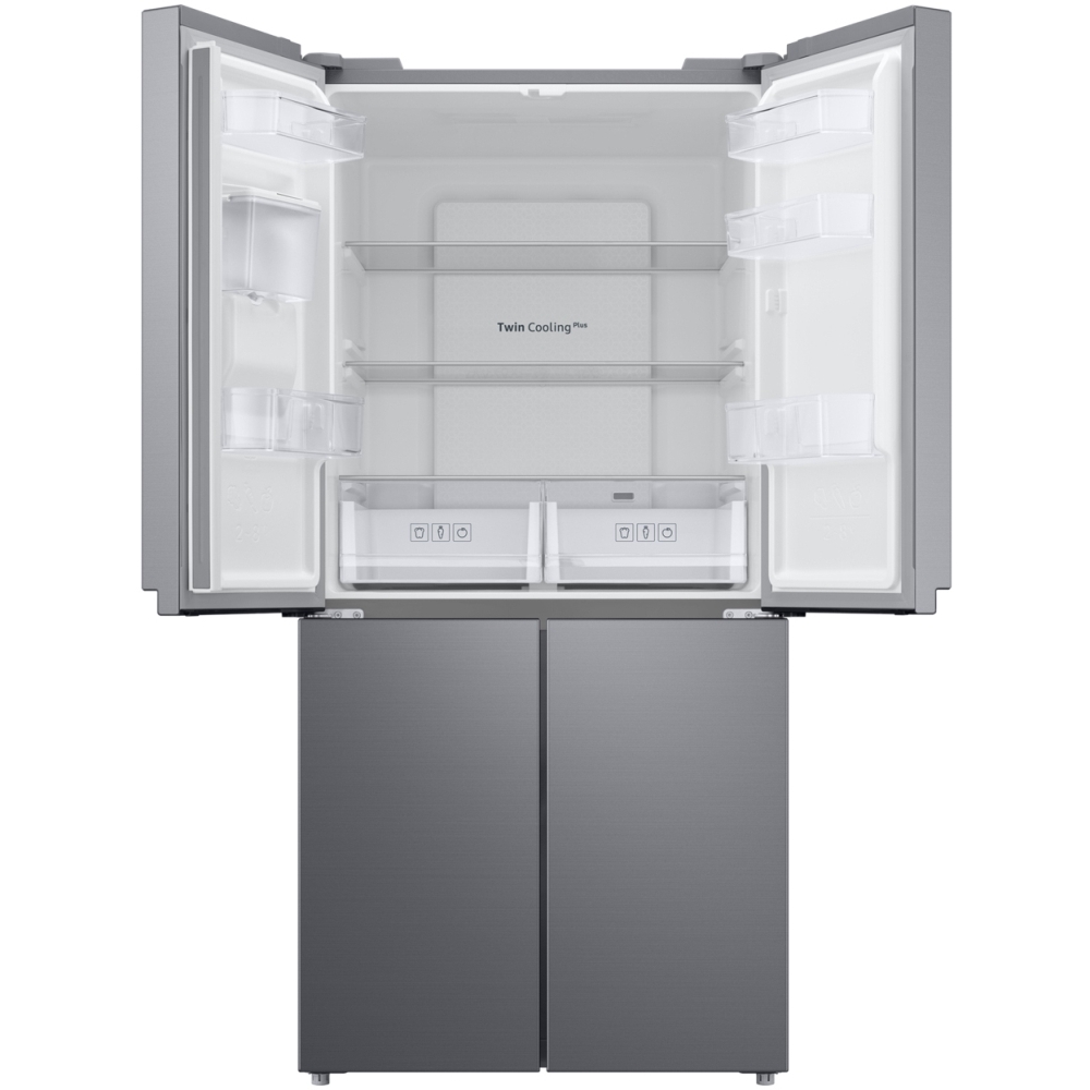 Samsung RF48A401EM9 Series 8 American Fridge Freezer, Gentle Silver Matt, E Rated,  Non-Plumbed
