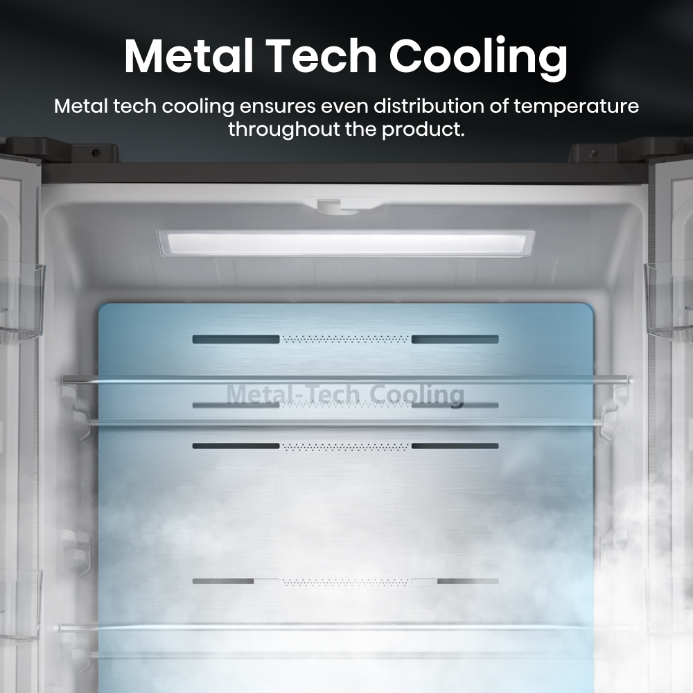 Hisense RF632N4AIE1 American Fridge Freezer, Stainless Steel, E Rated,  Non-Plumbed