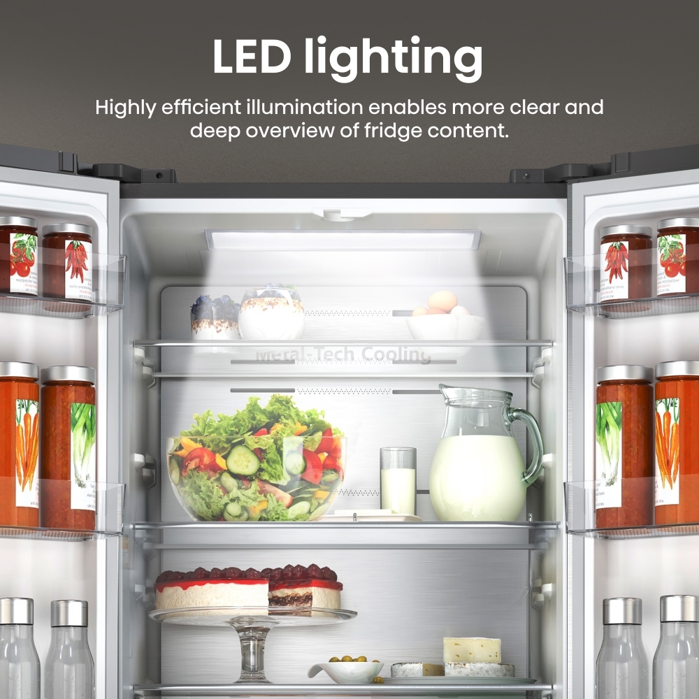 Hisense RF632N4AIE1 American Fridge Freezer, Stainless Steel, E Rated,  Non-Plumbed