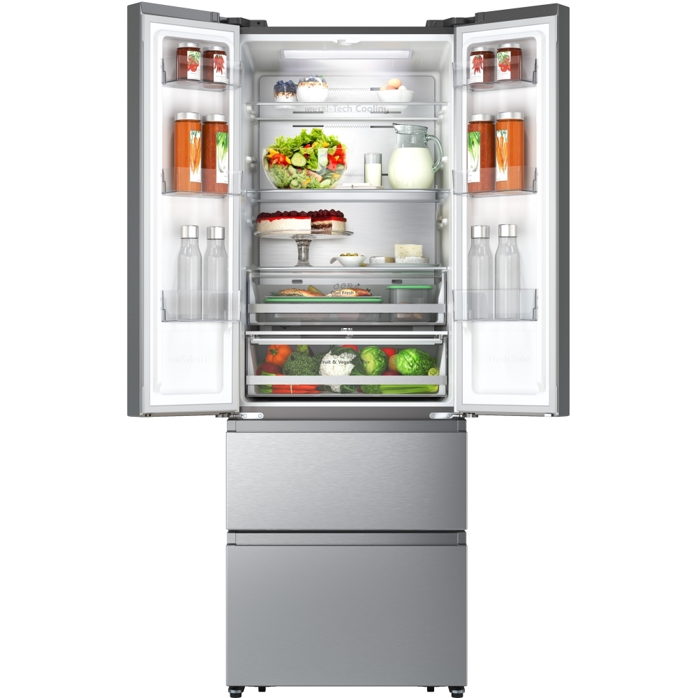 Hisense RF632N4AIE1 American Fridge Freezer, Stainless Steel, E Rated,  Non-Plumbed