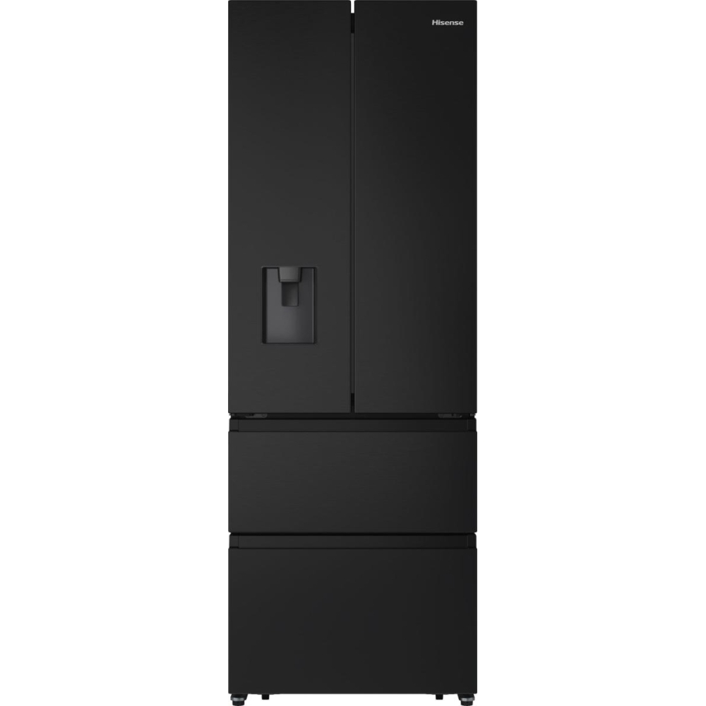 Hisense RF632N4WFE American Fridge Freezer, Black, E Rated,  Non-Plumbed