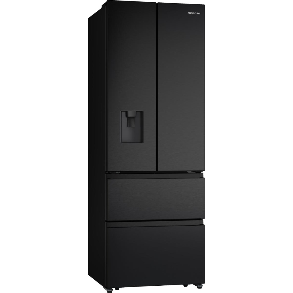 Hisense RF632N4WFE American Fridge Freezer, Black, E Rated,  Non-Plumbed