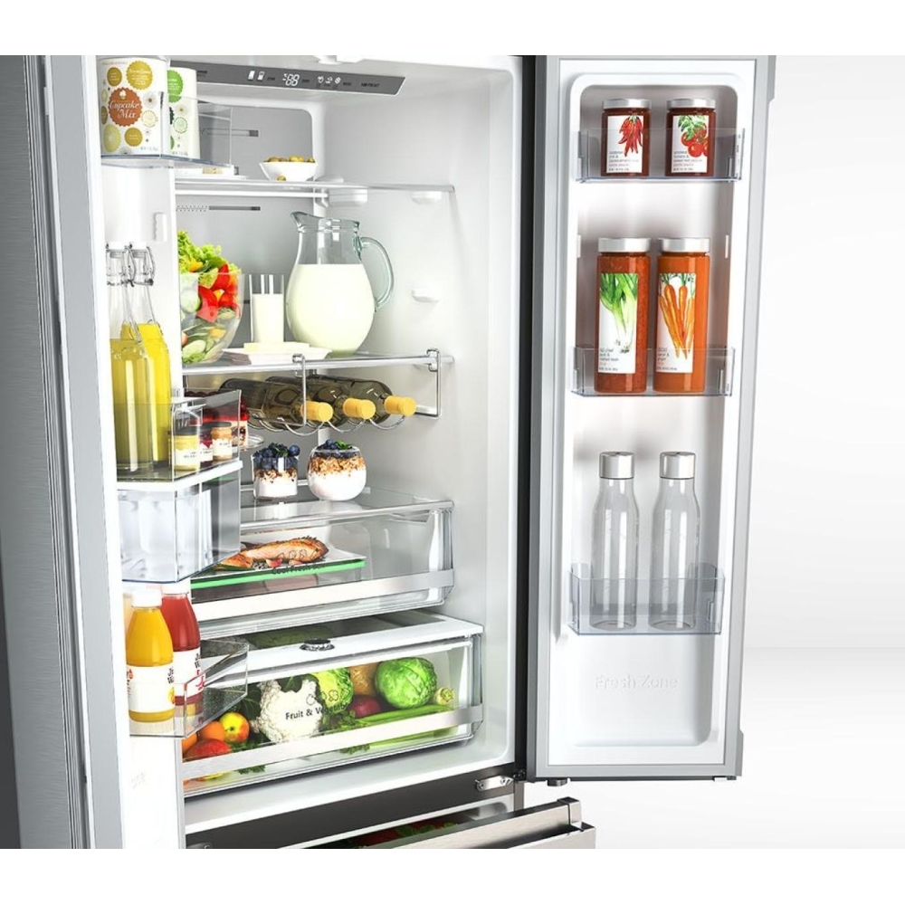 Hisense RF632N4WFE American Fridge Freezer, Black, E Rated,  Non-Plumbed