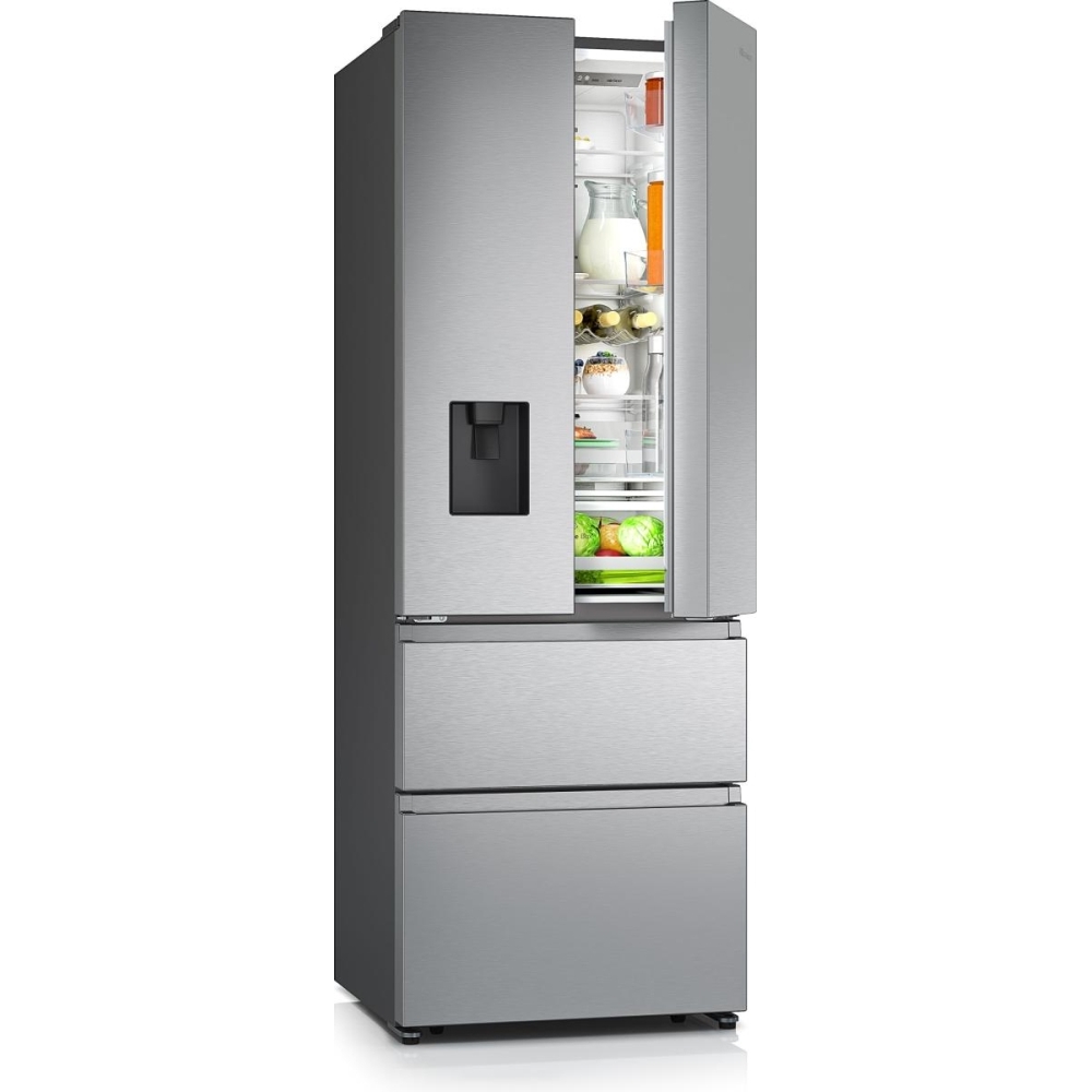 Hisense RF632N4WIE American Fridge Freezer, Stainless Steel, E Rated,  Non-Plumbed