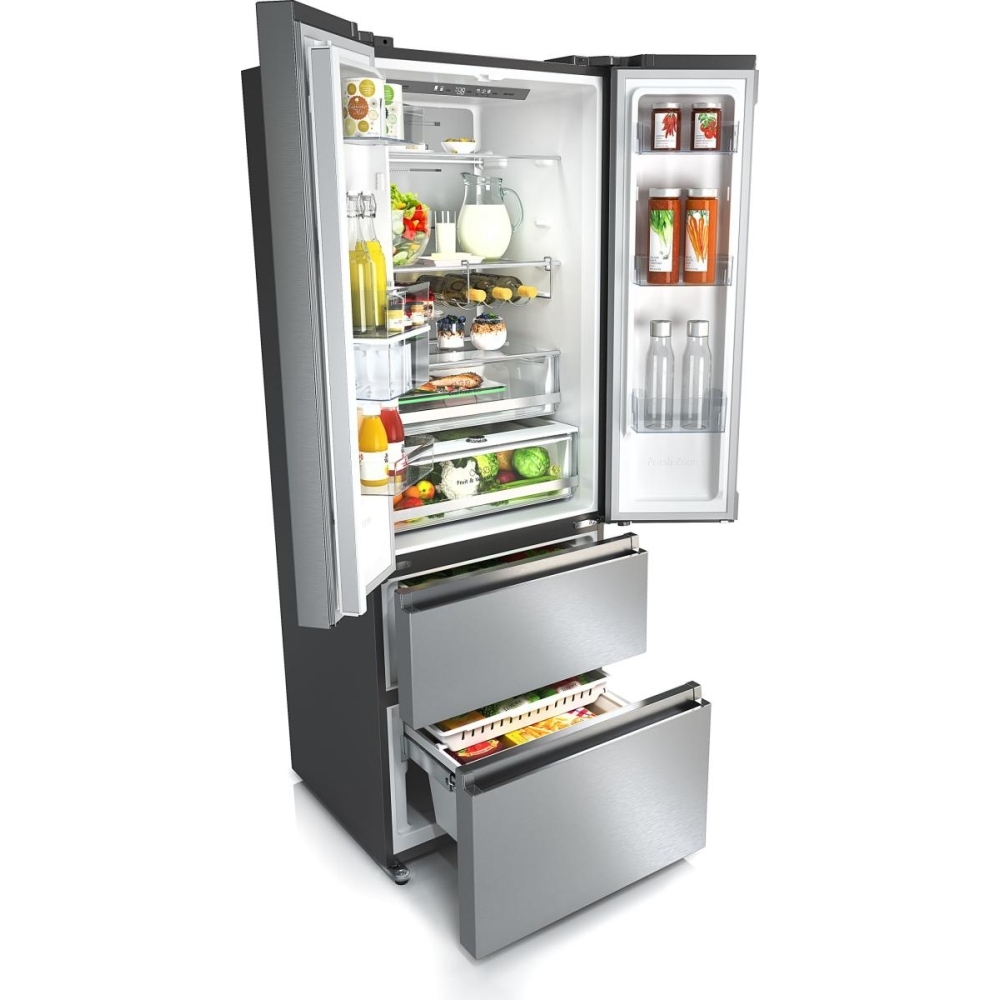 Hisense RF632N4WIE American Fridge Freezer, Stainless Steel, E Rated,  Non-Plumbed