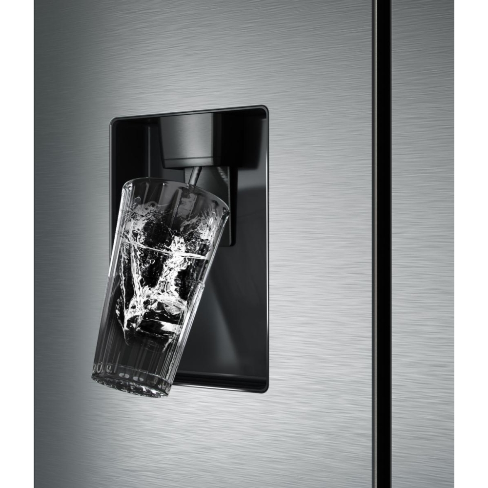 Hisense RF632N4WIE American Fridge Freezer, Stainless Steel, E Rated,  Non-Plumbed