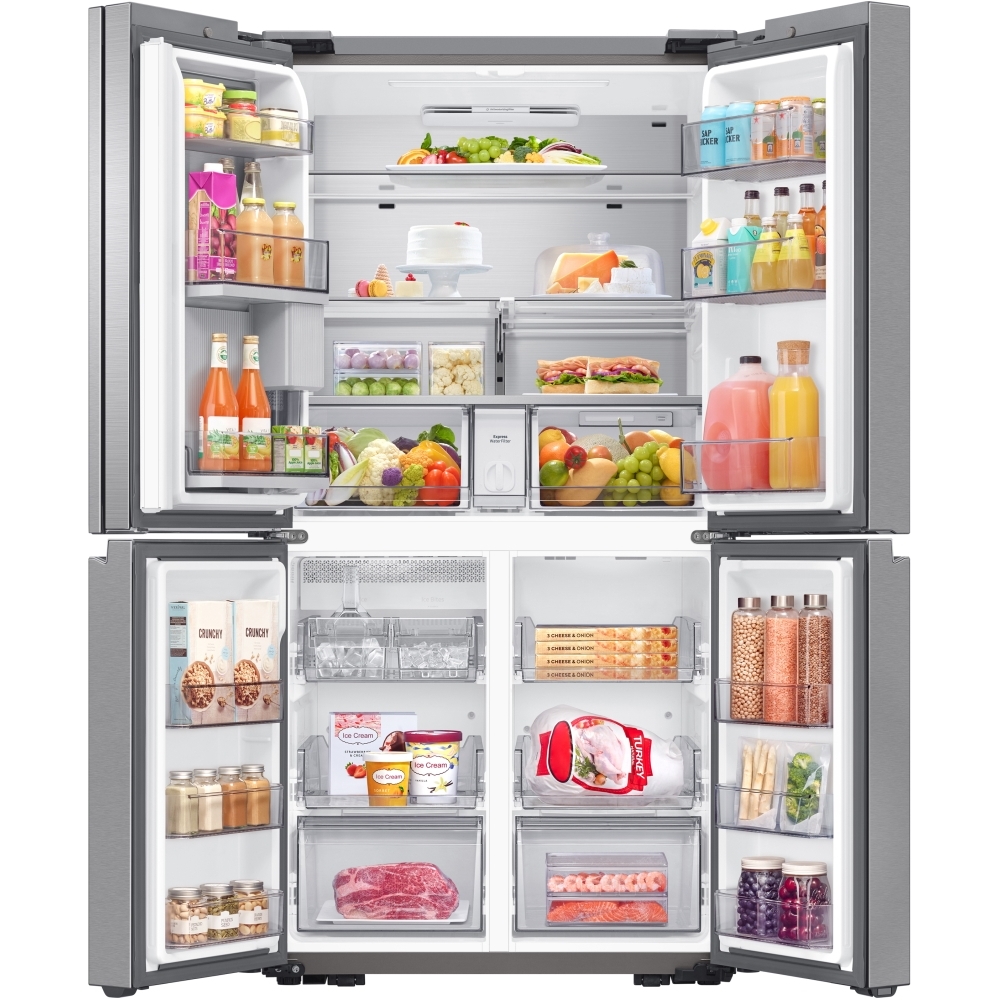 Samsung RF65DG960ESR Series 9 American Fridge Freezer with Beverage Center,  Plumbed, Stainless Steel, E Rated