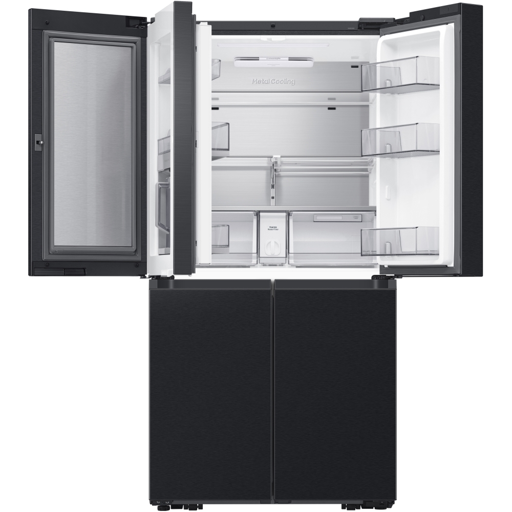 Samsung RF65DG9H0EB1 Family Hub AI Vision Inside American Fridge Freezer, Black Deep Ocean Inox Finish, E Rated,  Plumbed