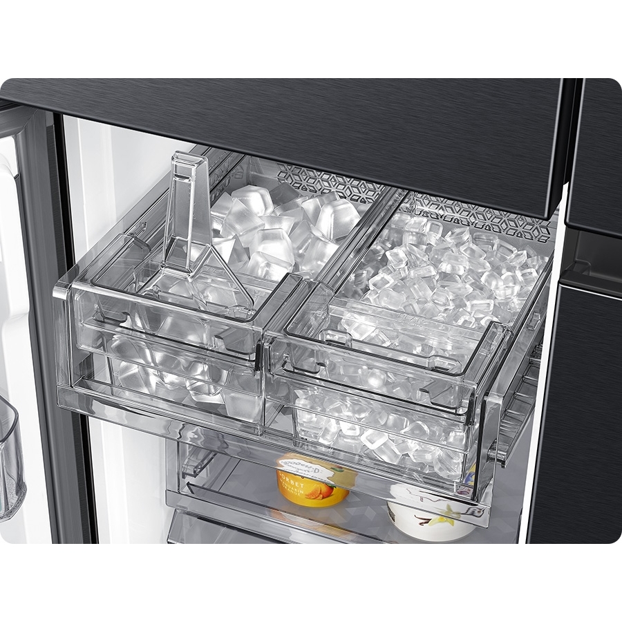 Samsung RF65DG9H0EB1 Family Hub AI Vision Inside American Fridge Freezer, Black Deep Ocean Inox Finish, E Rated,  Plumbed