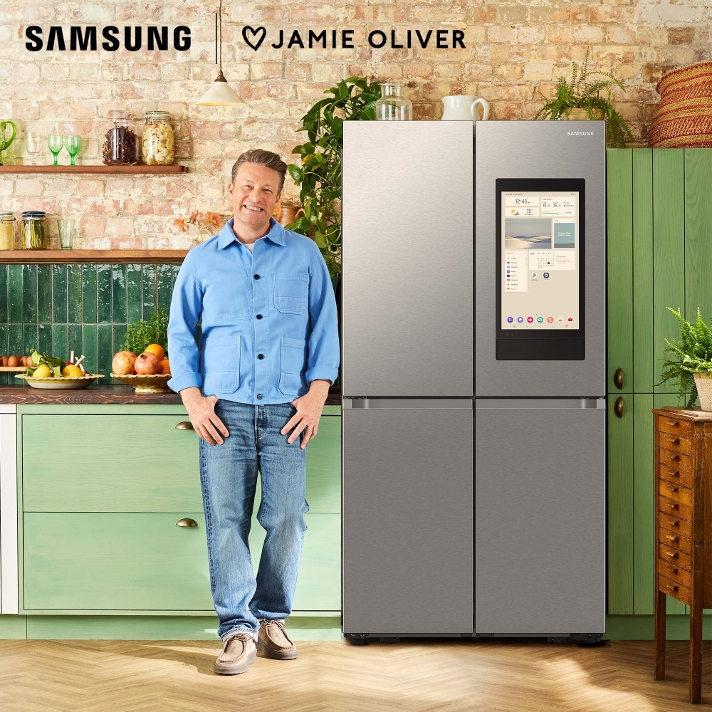 Samsung RF65DG9H0ESR Family Hub AI Vision Inside American Fridge Freezer,  Plumbed, Stainless Steel, E Rated
