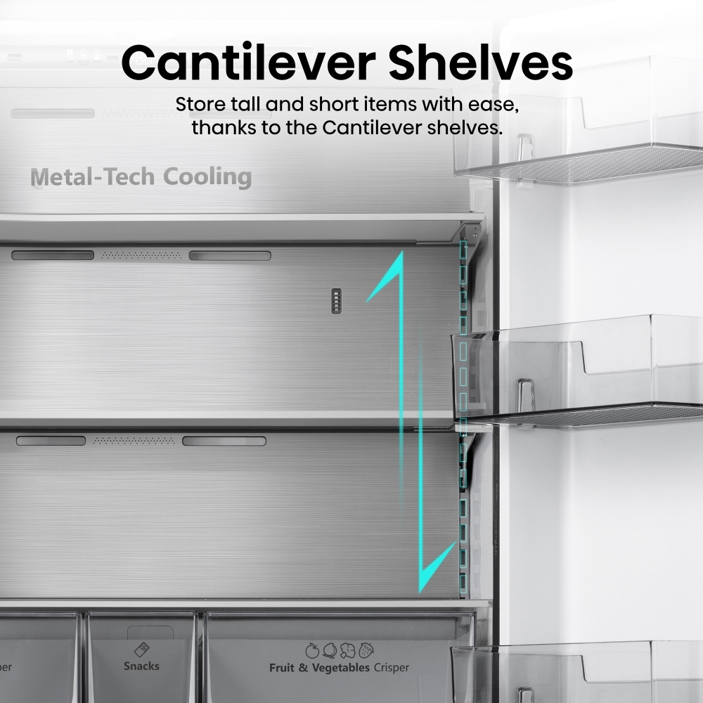 Hisense RF749N4SWFE American Fridge Freezer, Black, E Rated,  Non-Plumbed