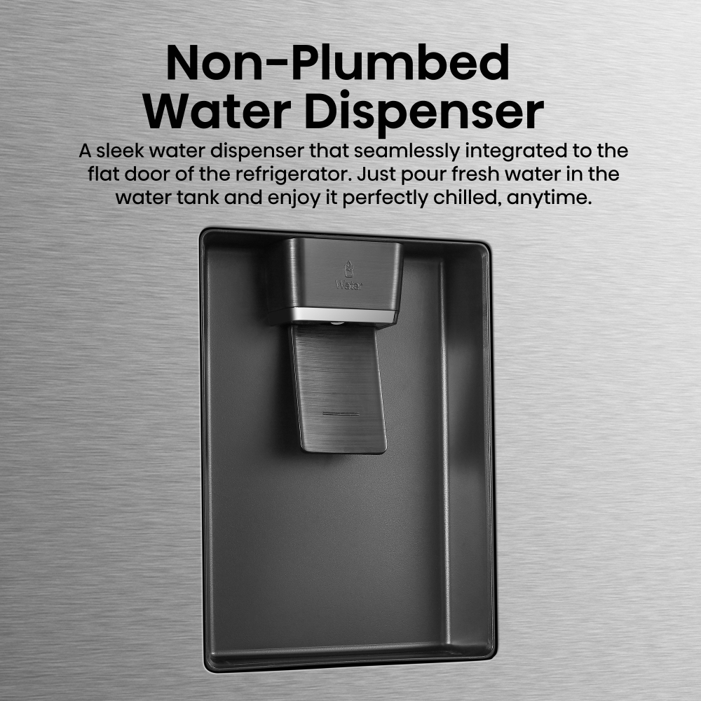 Hisense RF749N4SWSE American Fridge Freezer, Stainless Steel, E Rated,  Non-Plumbed