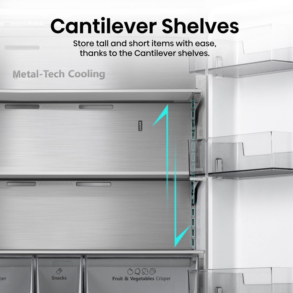 Hisense RF749N4SWSE American Fridge Freezer, Stainless Steel, E Rated,  Non-Plumbed