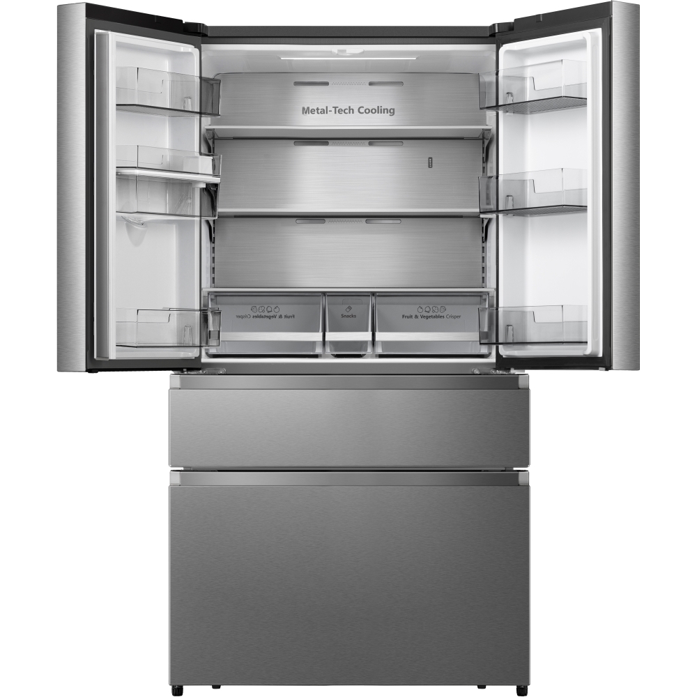 Hisense RF749N4SWSE American Fridge Freezer, Stainless Steel, E Rated,  Non-Plumbed