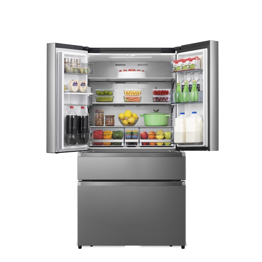 Hisense RF749N4SWSE American Fridge Freezer, Stainless Steel, E Rated,  Non-Plumbed